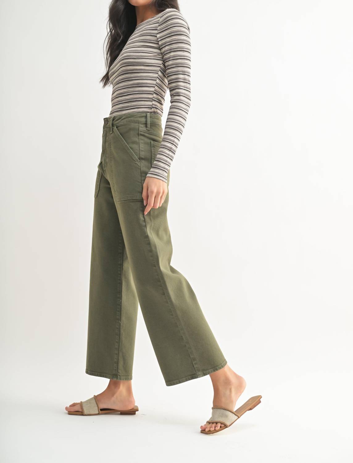 Just Black Denim - Patch Pocket Wide Leg Jeans