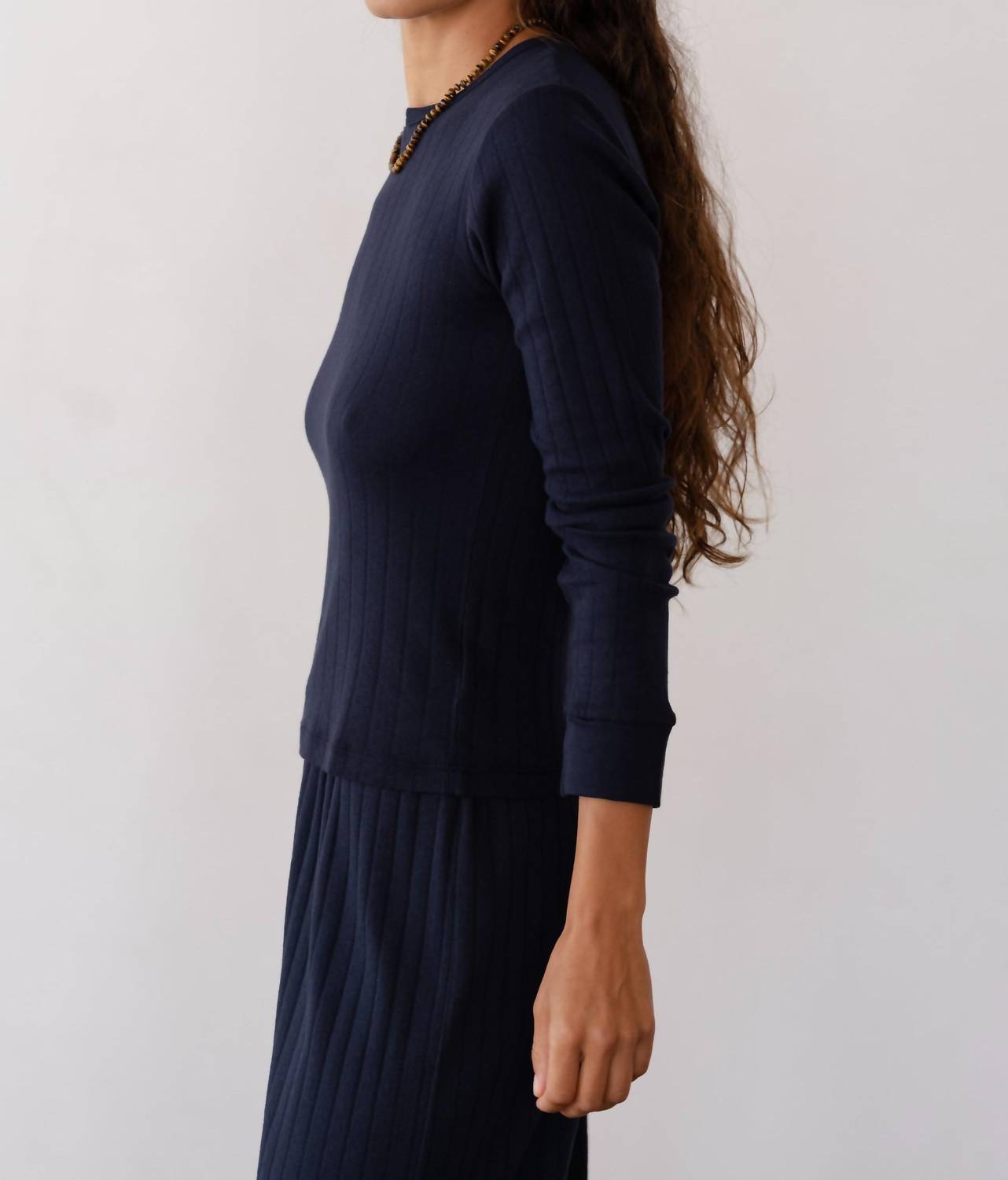 Donni. - Pointelle V-neck Long Sleeve Top