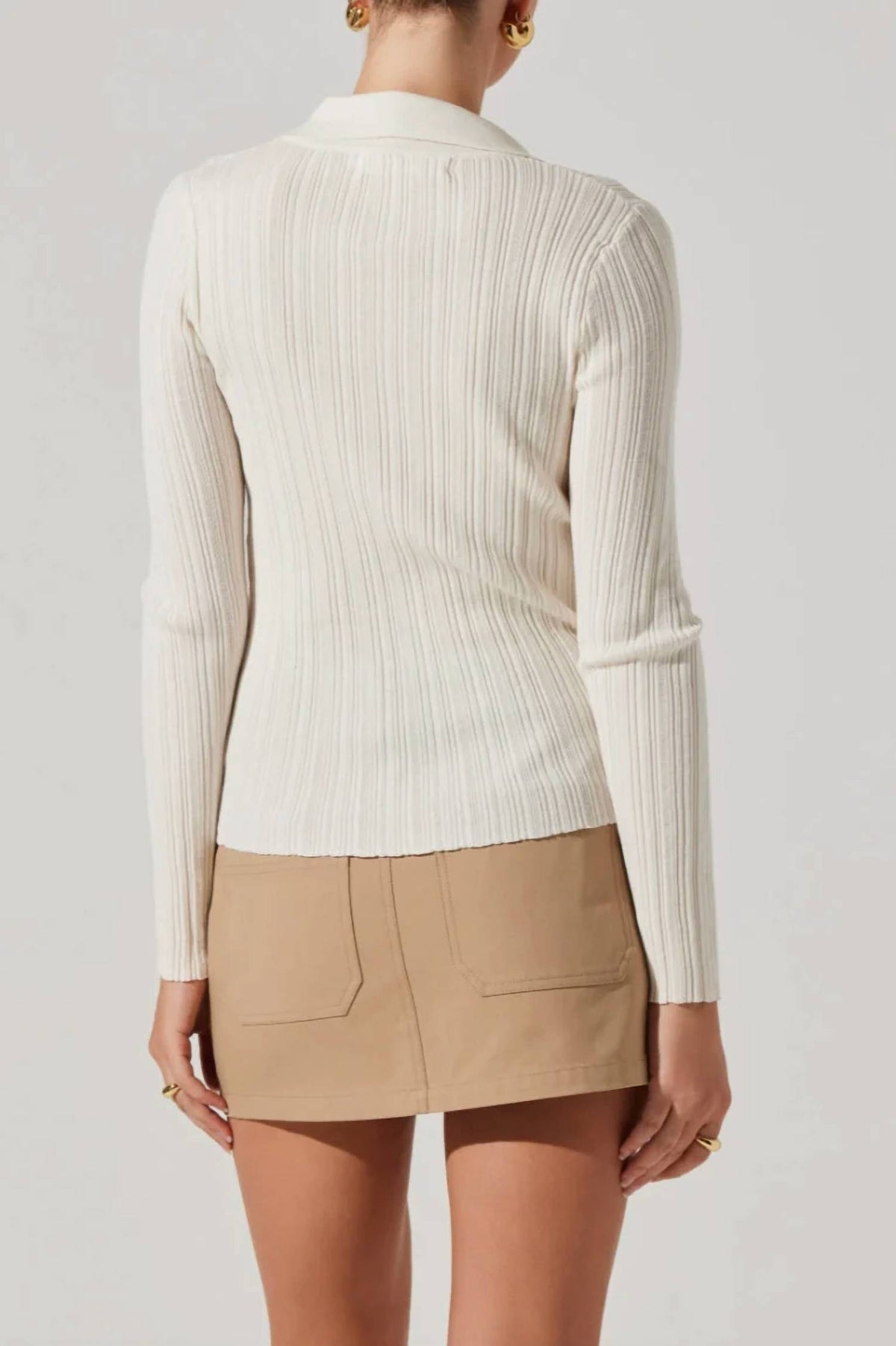 Astr - Eliot Collared Button-up Sweater
