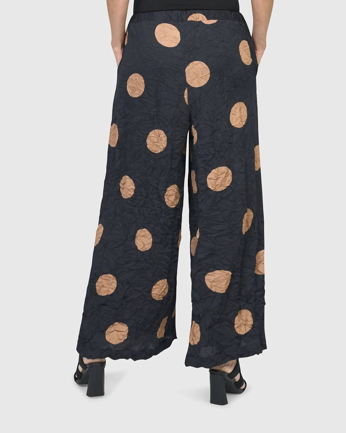 ALEMBIKA Doppio Wide Leg Pants in circles - women's pants - alternate view