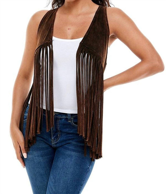 T-Party - Mineral Washed Long Fringe Vest