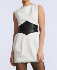 Bcbgmaxazria - Leather Tweed Dress