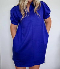 Jodifl - Women's Eloise Puff Sleeve Jersey Collar Dress