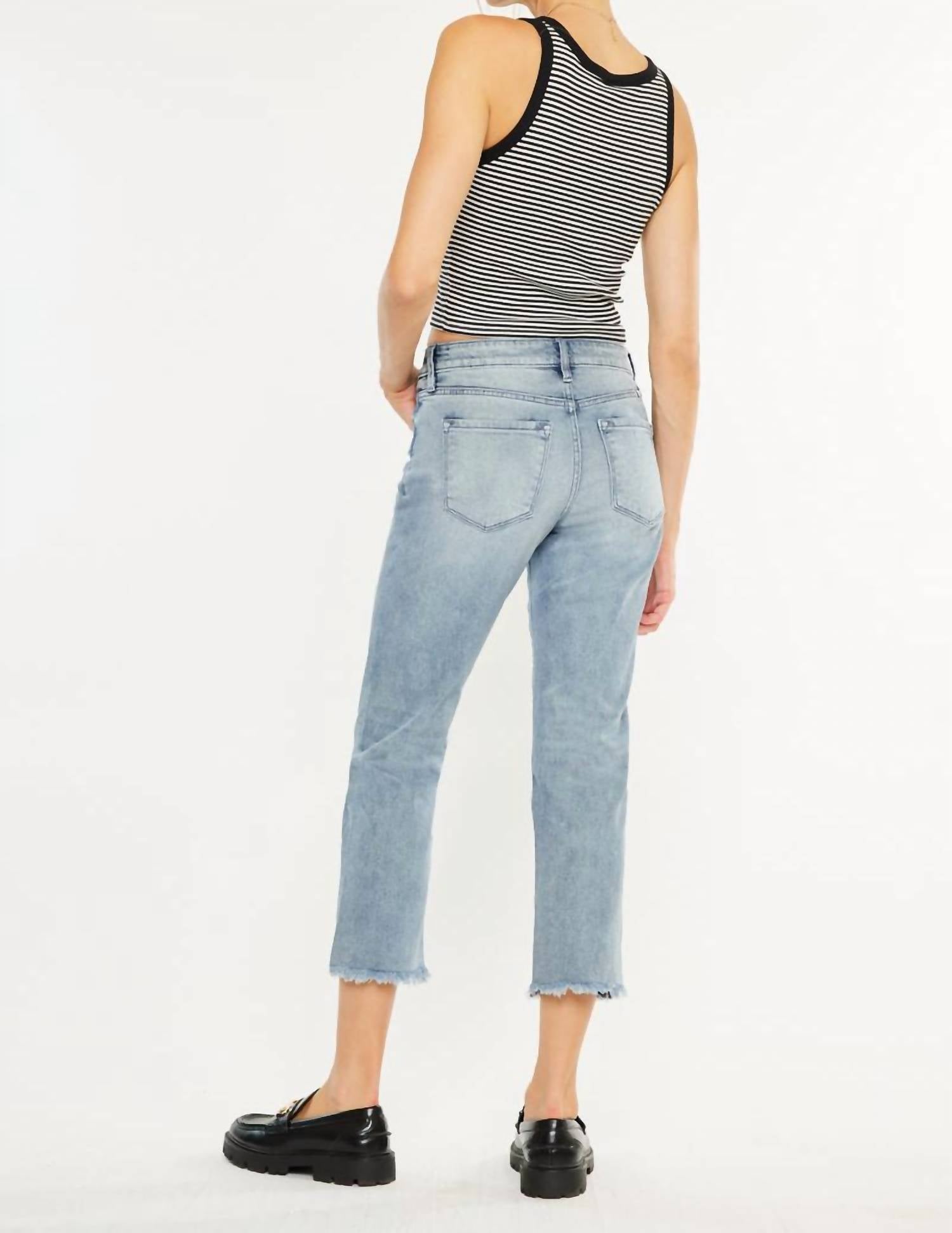 Kancan - High Rise Straight Fit Leg Jeans