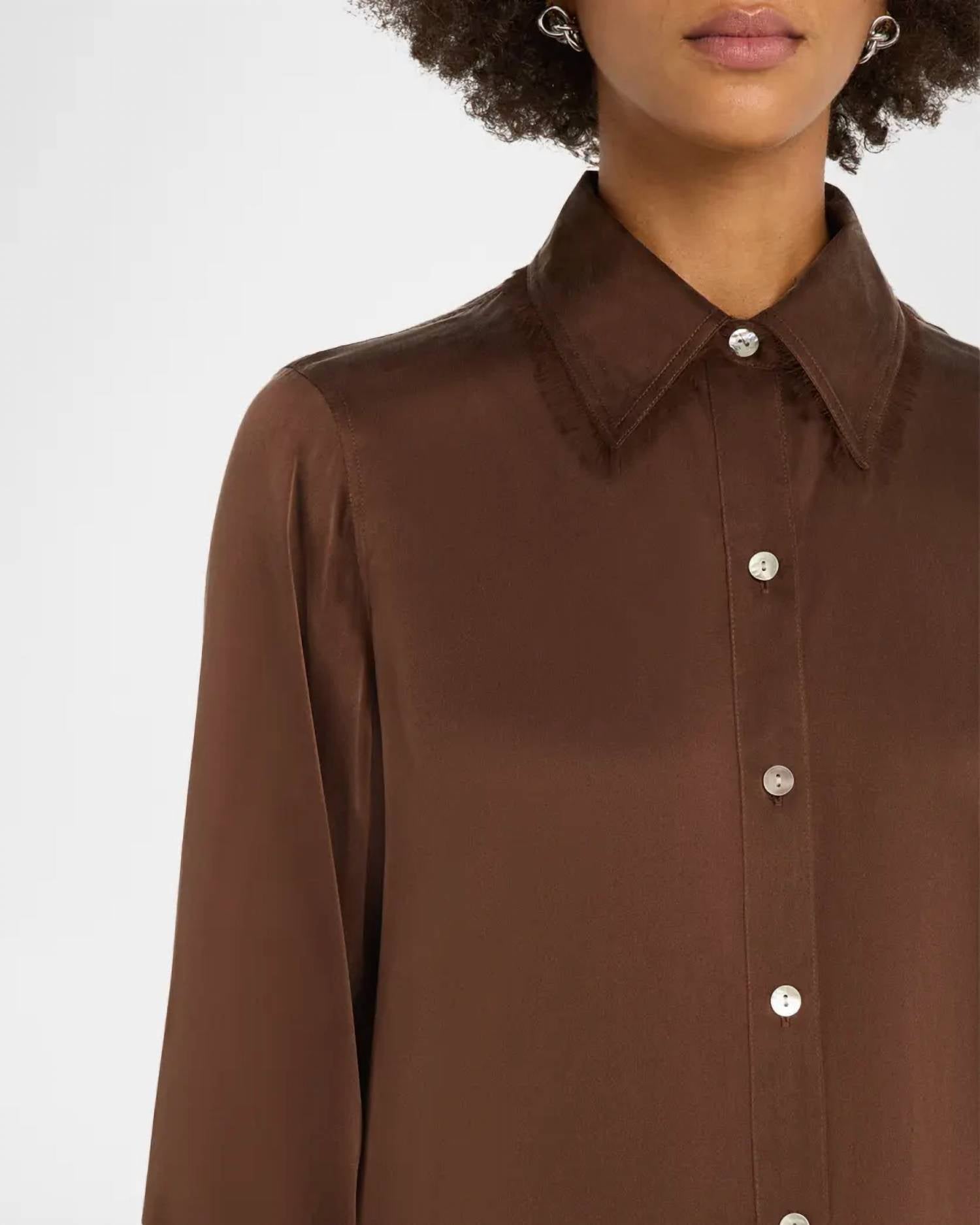 Rails Abbey Frayed Shirt in espresso - women's blouse - view 5