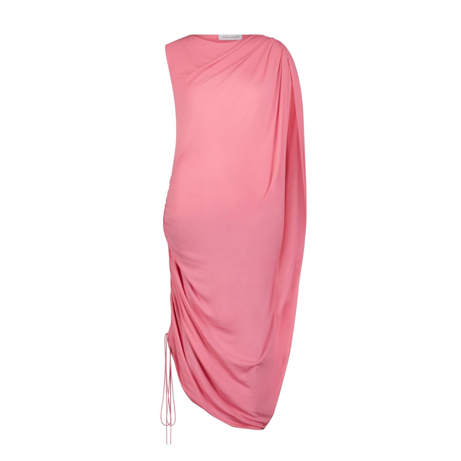 Marina Moscone - Asymmetrical Jersey Draped Dress