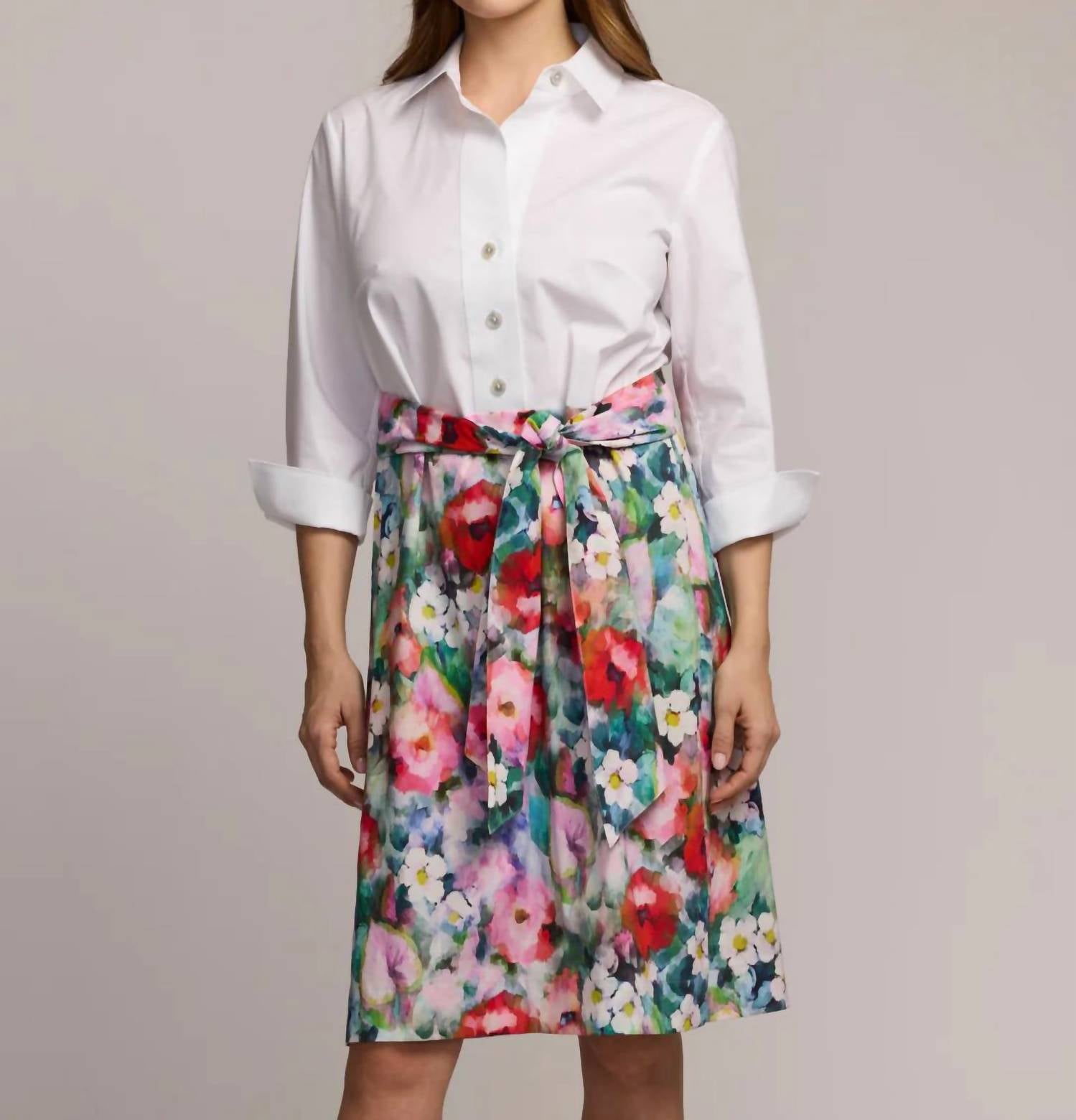 Hinson Wu Charlotte Quarter Sleeve Dress in watercolor garden - women's dress - alternate view