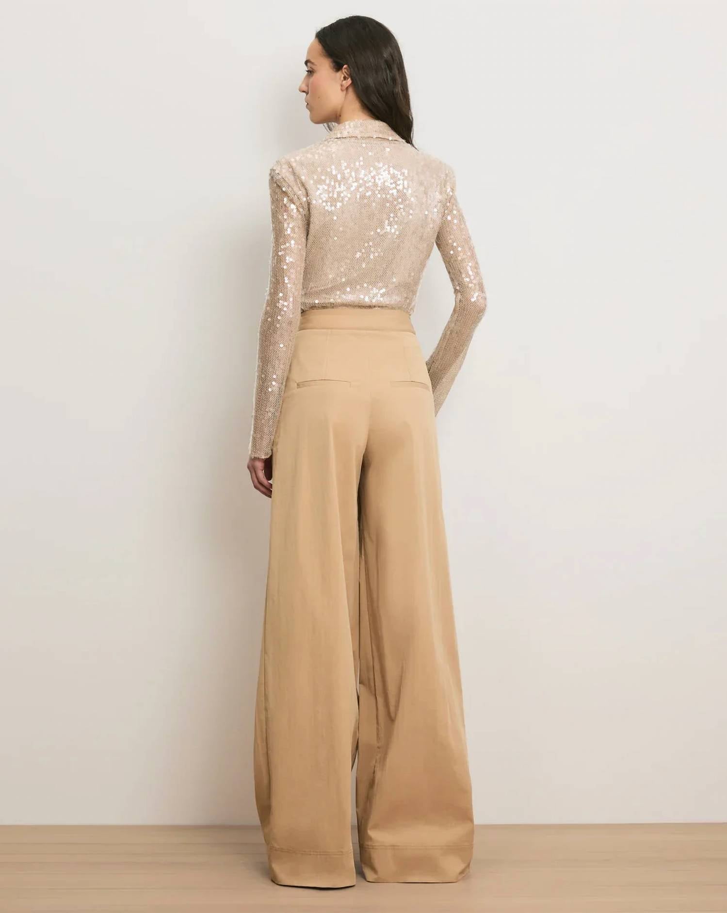 Veronica Beard - Heron Crossover Waistband Wide Leg Pants