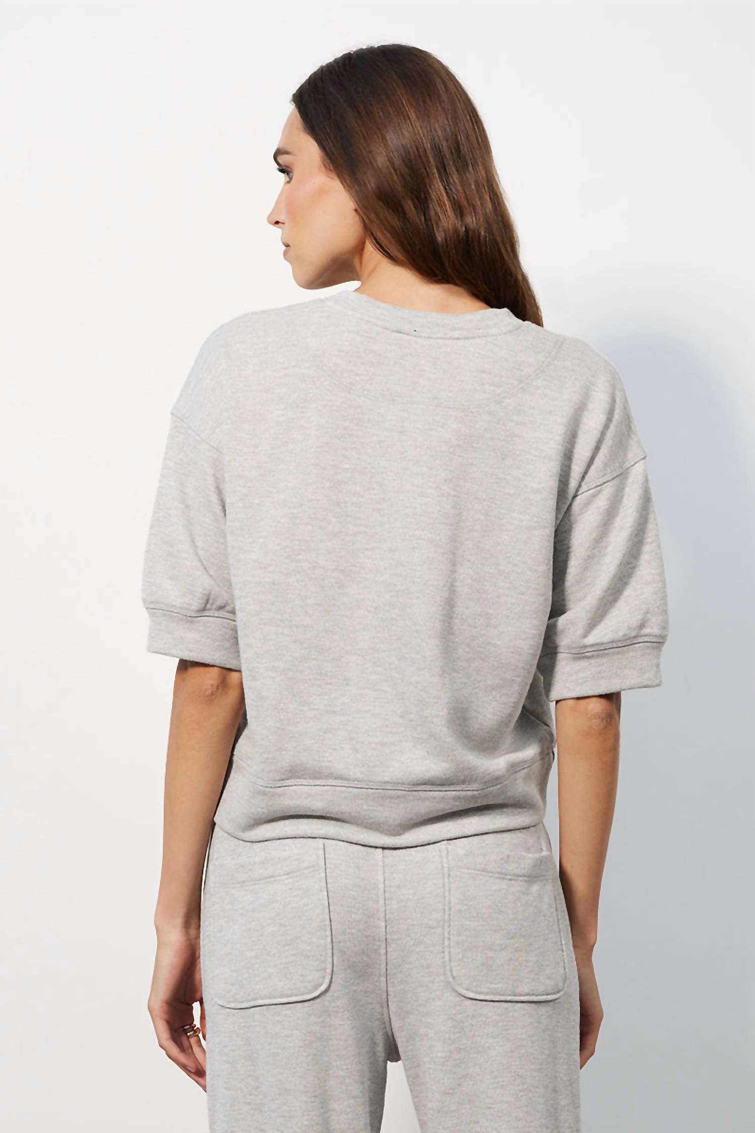 Bobi - Puff Sleeve Boxy Henley Top