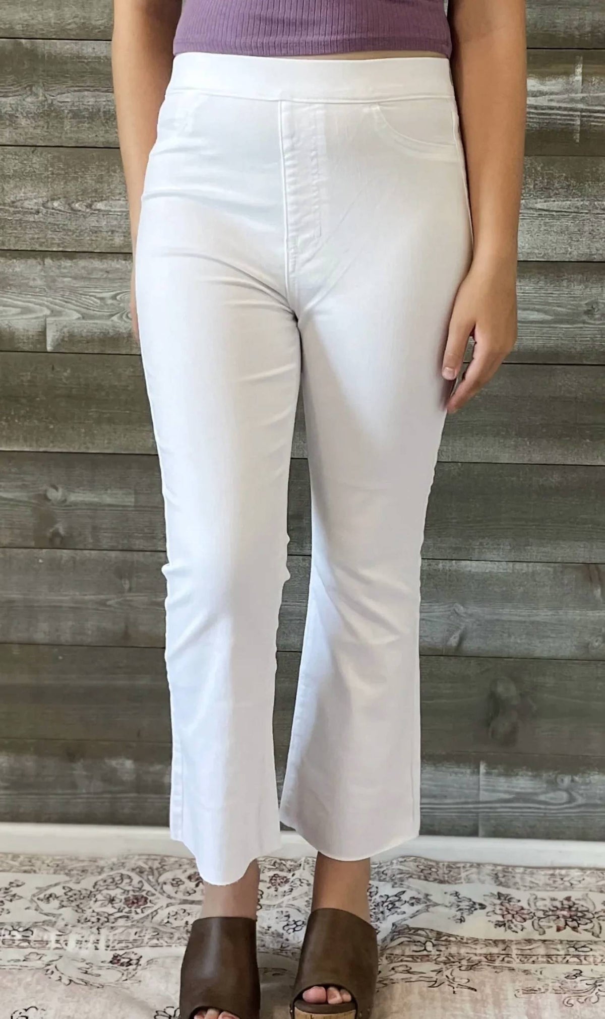 Cello - High Rise Pull On Cropped Flare Jeans