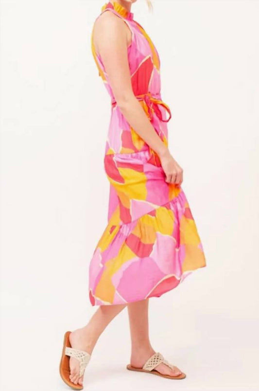 Lime N Chili - Halter Neck Tie Waist Midi Dress