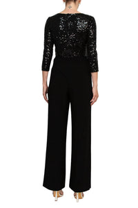 Adrianna Papell - Sequin Faux Wrap Jumpsuit