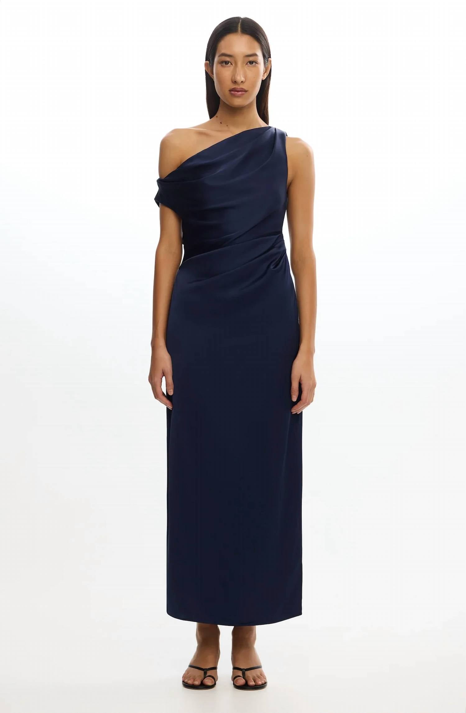 Significant Other - Alyssa One-shoulder Satin Maxi Gown
