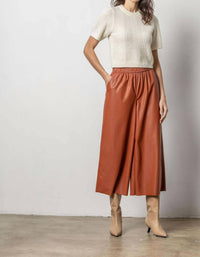 Lilla P Wide Legged Culotte Pant in cognac - women's pants - alternate view