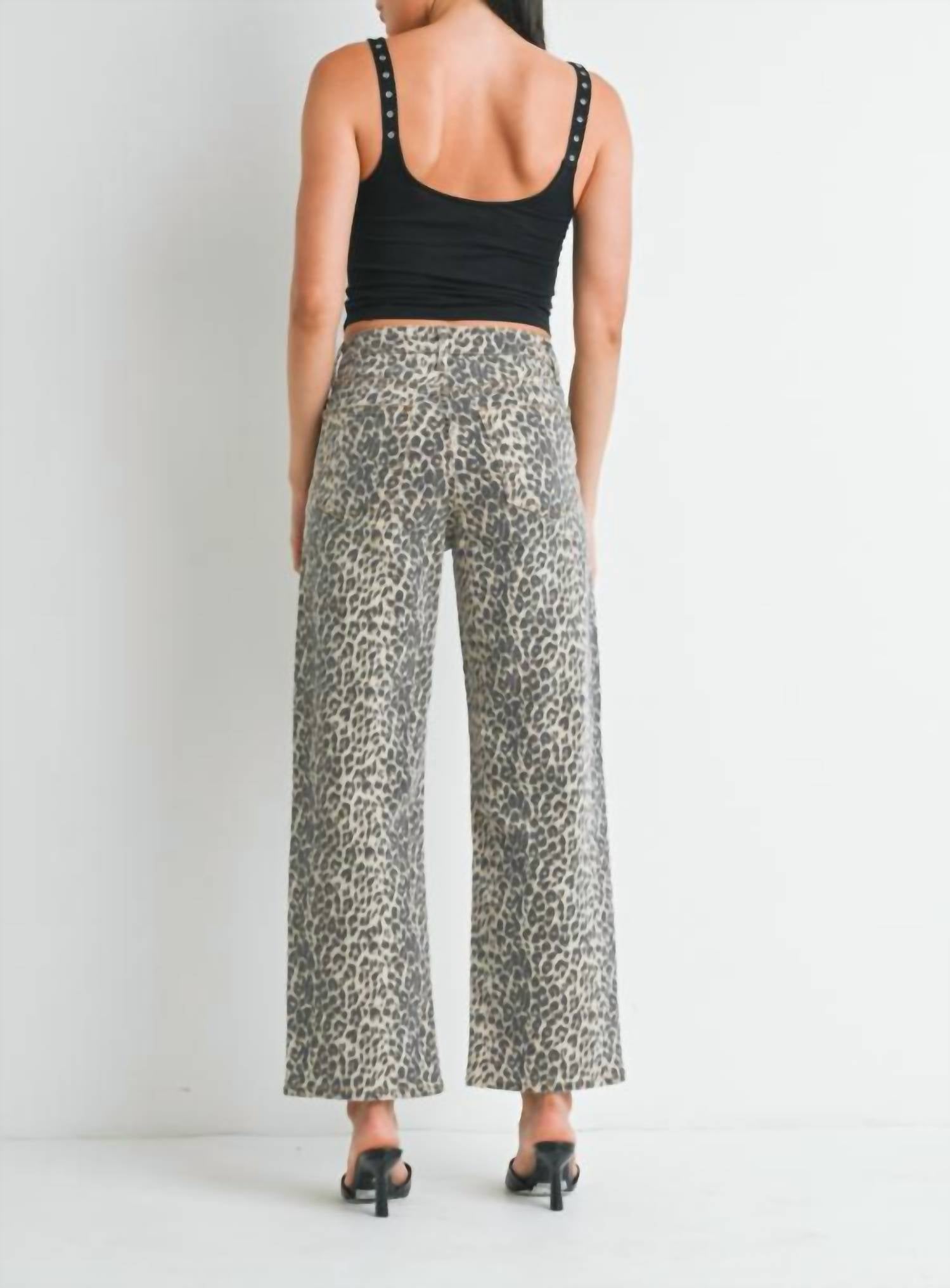 JUST BLACK DENIM Kandice Vintage Straight Jeans in leopard - women's jeans - alternate view