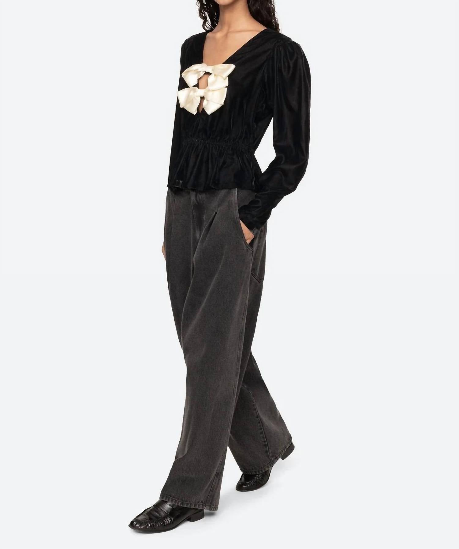 Sea - Seraphine Velvet Long Sleeve Top