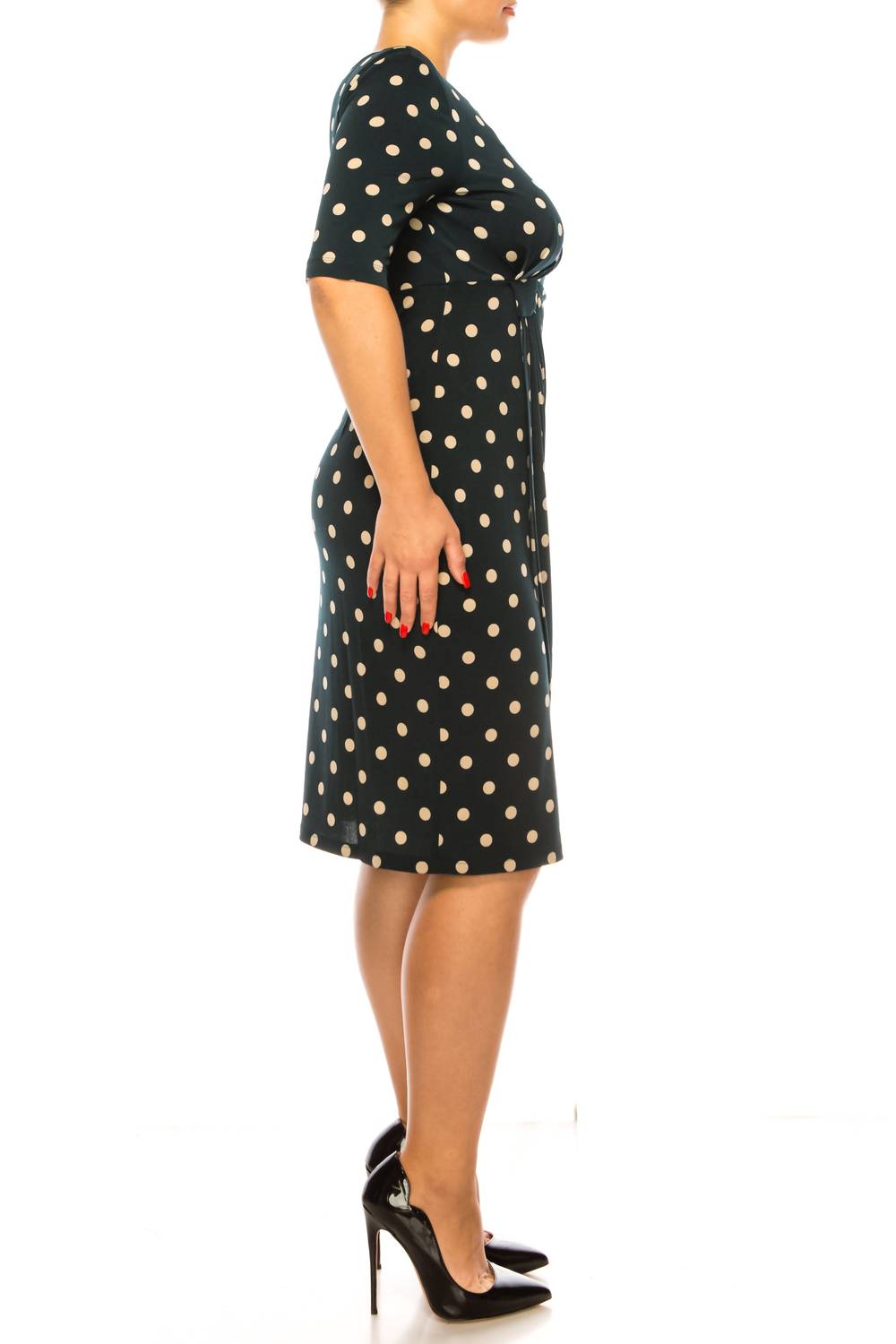 Connected Apparel - Pleated Waist Sheath Dress