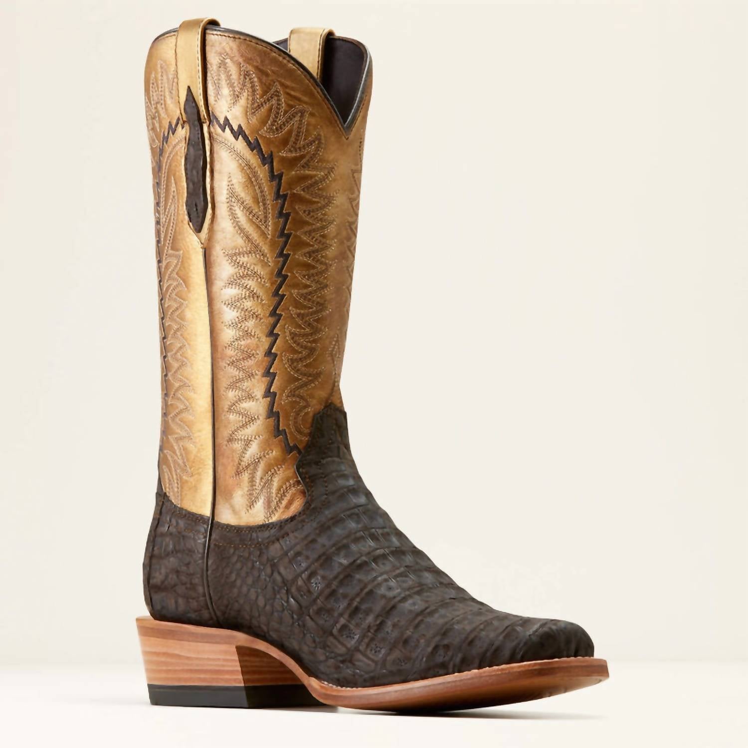 ARIAT Men's Futurity Caiman Cutter Toe Cowboy Boot in multi - men's boots - detail view