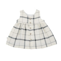 One More In the Family Girls Cleopatra Dress in the family girls cleopatra dress in navy check - kids' dress - detail view