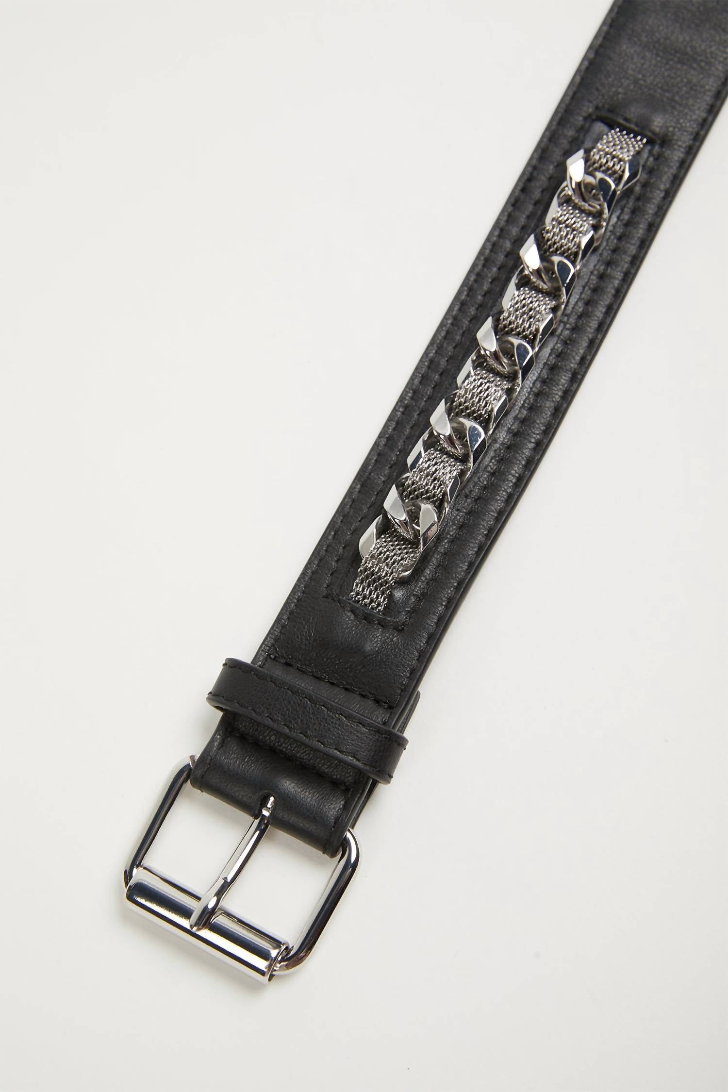 LEATHER BELT WITH CHAIN