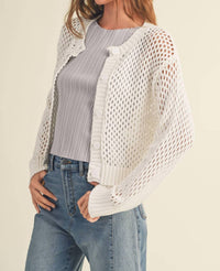 Miou Muse - Crochet Knitted Button Down Cardigan
