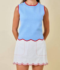 Day + Moon - Lake Day Scallop Sweater Tank