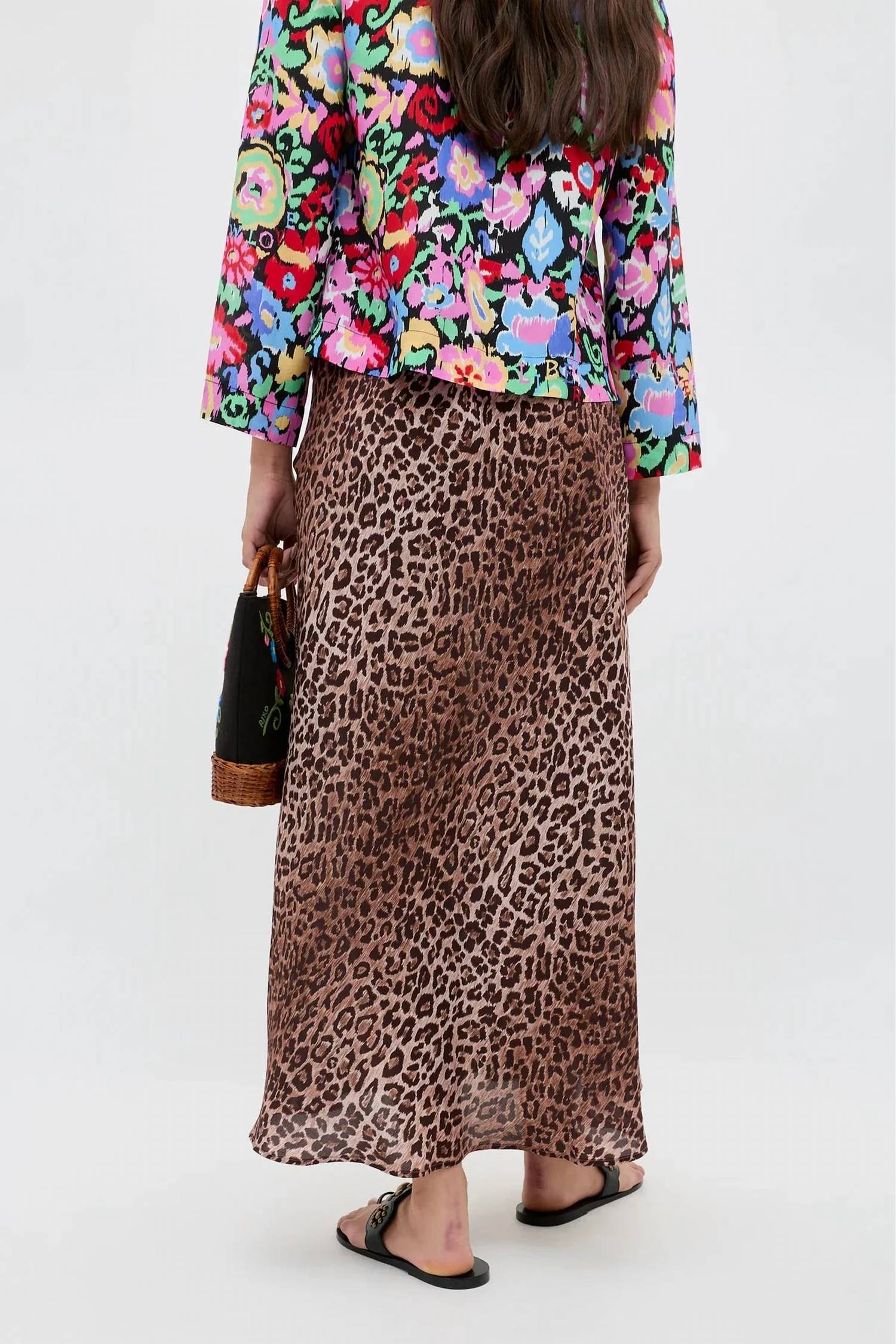 Rixo - Kelly Silk Midi Skirt