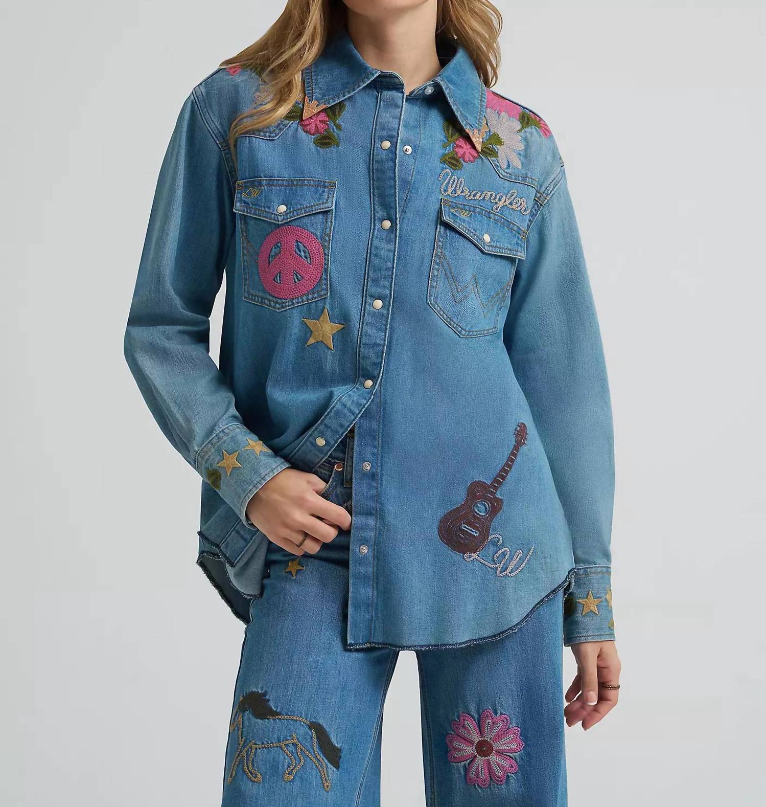 Wrangler - Embroidered Denim Shirt