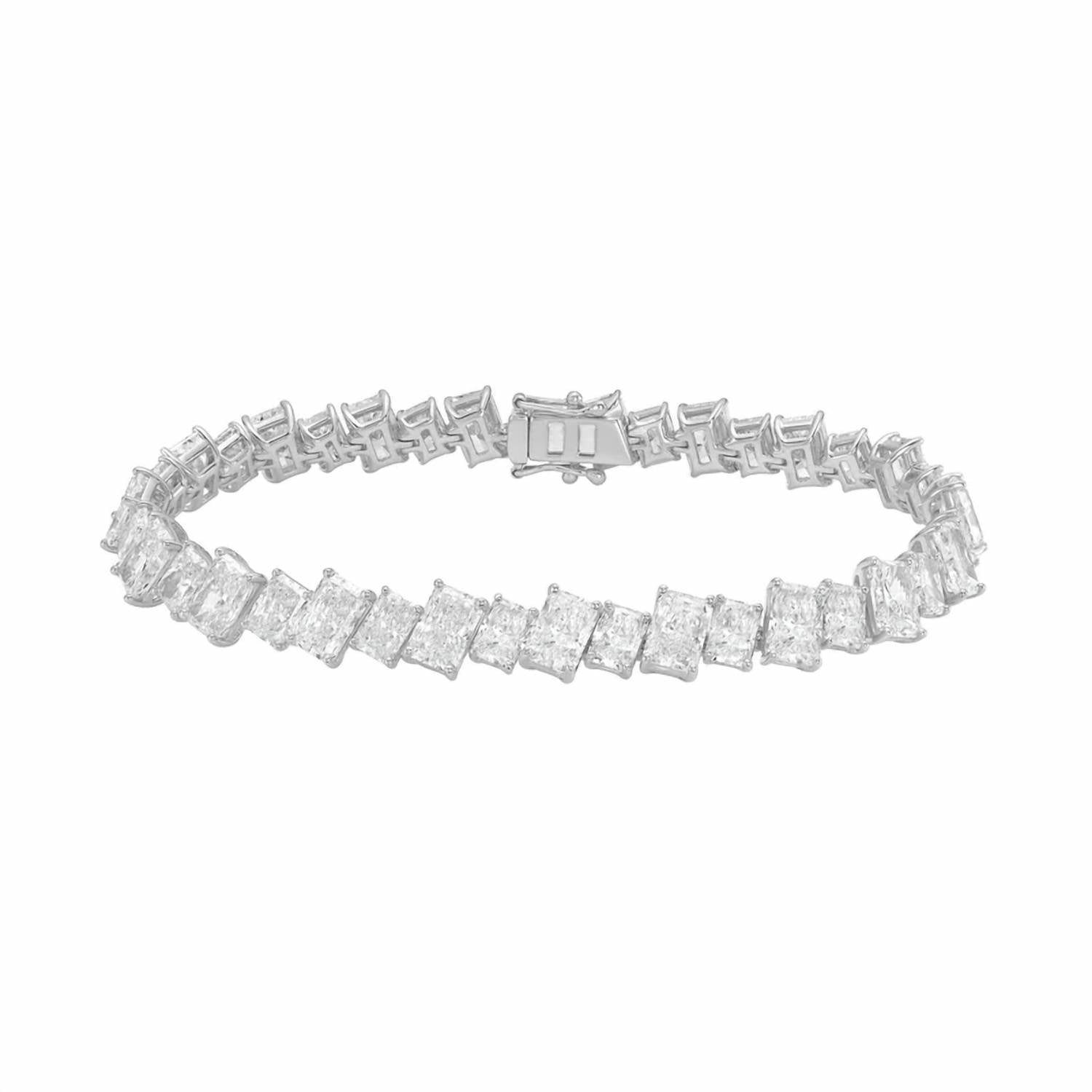Diana M Jewels - Women's Radiant Lab-Grown Diamond Tennis Bracelet (21.00 Ct) - Signature