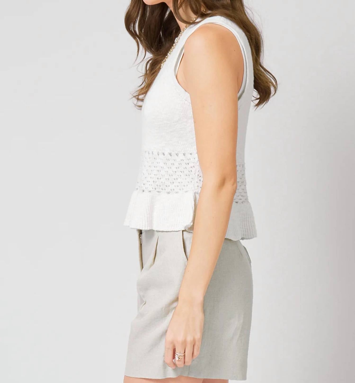 Central Park West - Birdie Pointelle Peplum Top