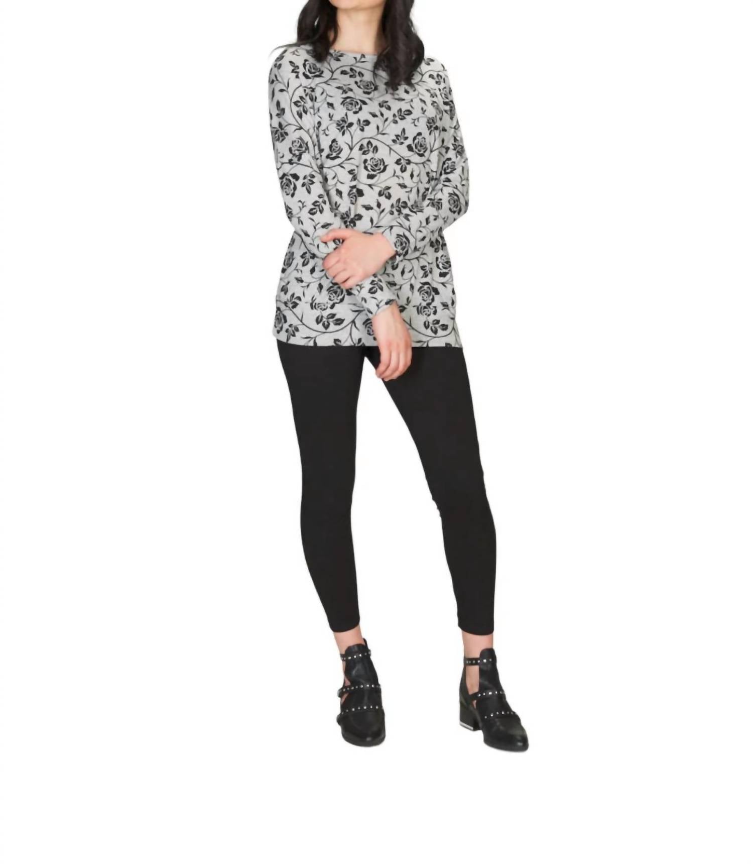Papillon - Rose Print Oversized Sweatshirt