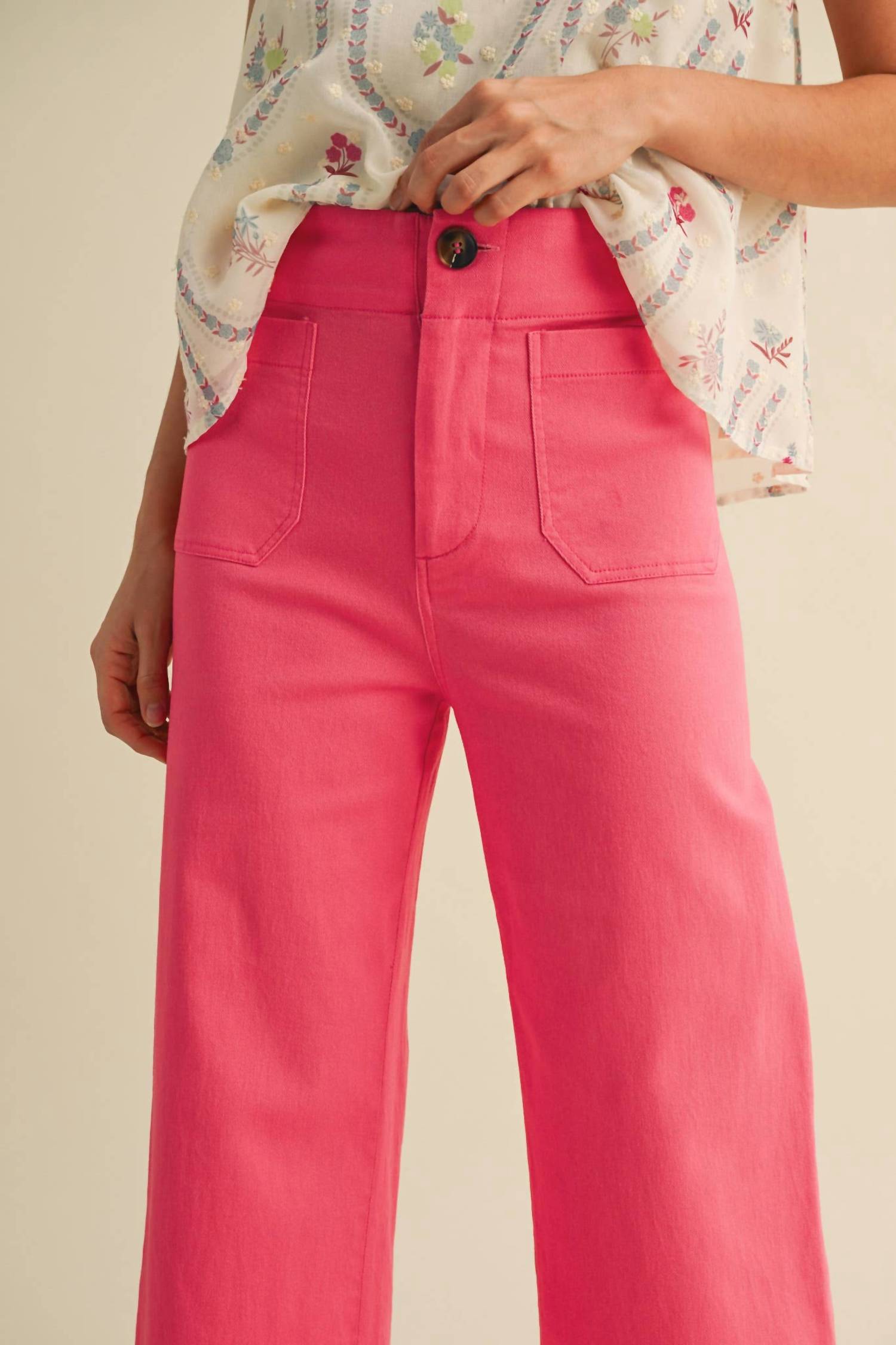 &Merci - High Waist Cropped Wide Leg Pants
