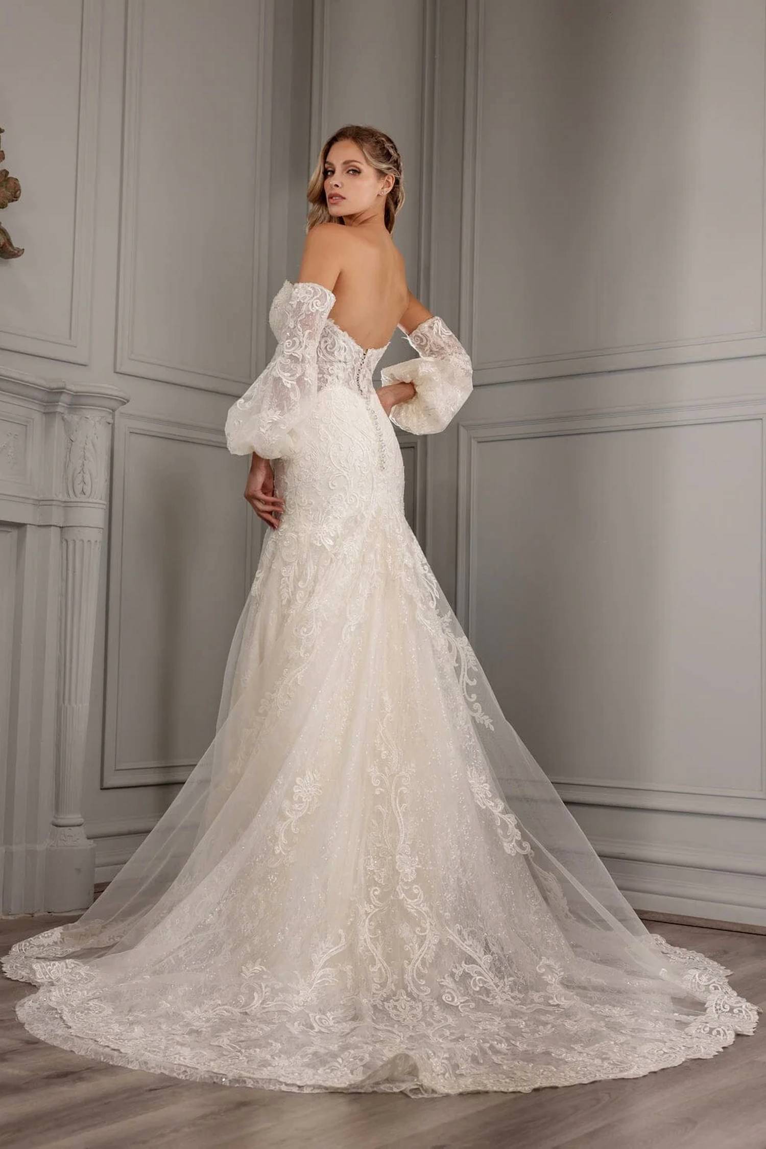 Abby Lane - Puff Sleeve Mermaid Bridal Gown
