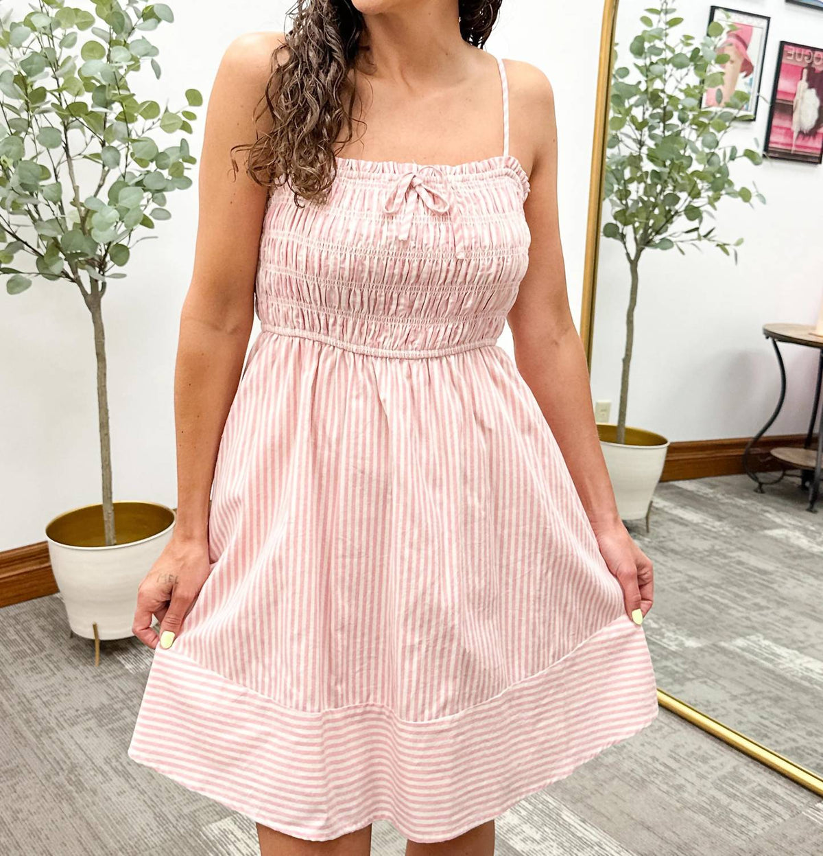 Hem & Thread - Smocked Stripe Mini Dress