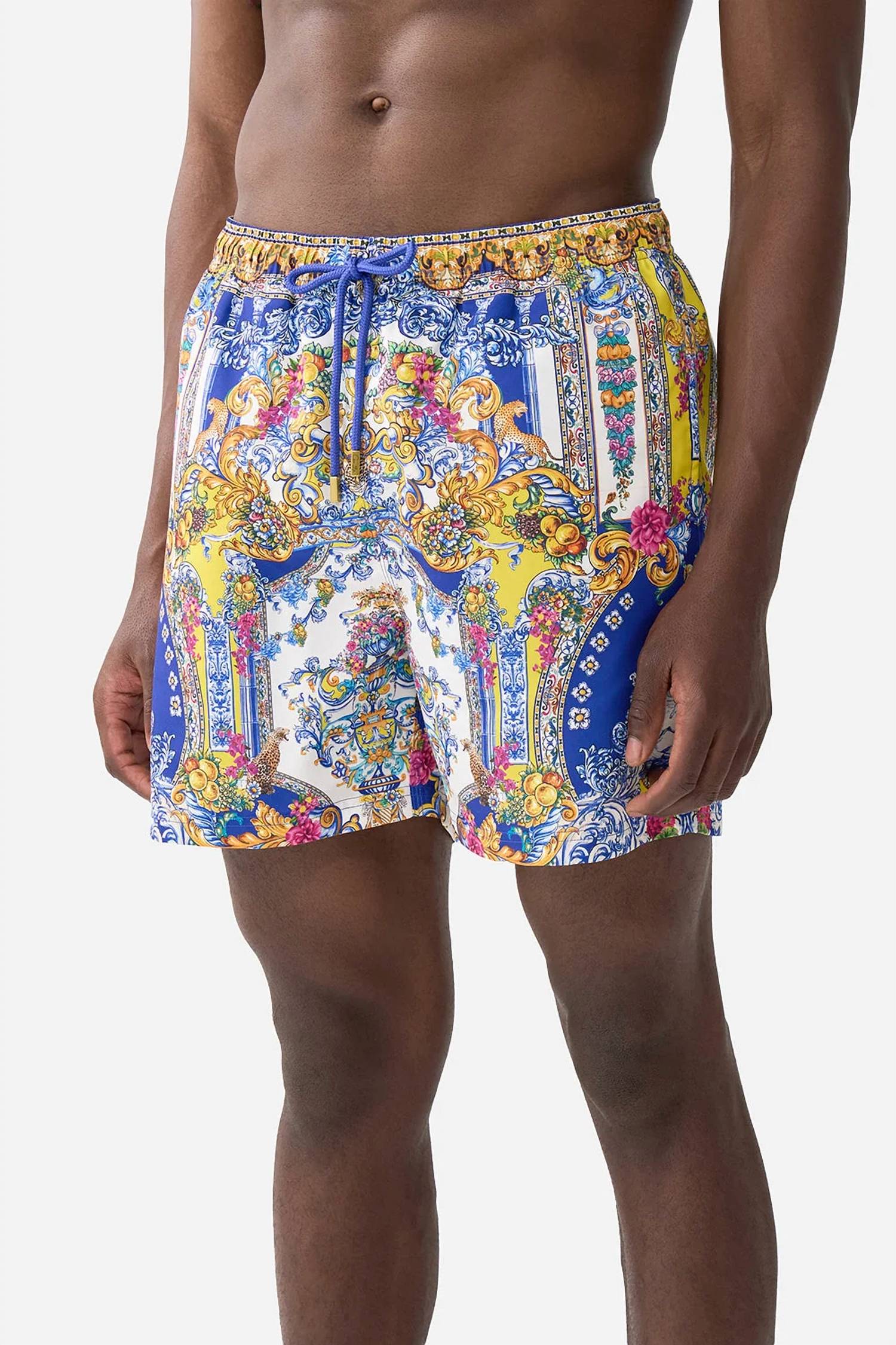 Camilla - Elastic Waist Mid Length Boardshorts