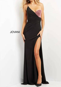 Jovani - Embellished Bust Fitted Evening Dress