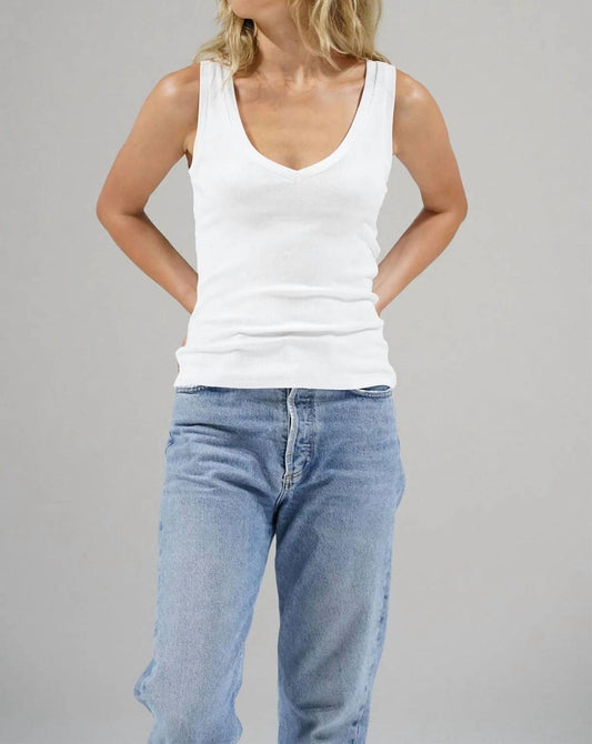 Lna - V-neck Slim Ribbed Tank Top