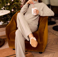 Splendid Women's Cable Lounge Wide Leg Pant in beige - women's pants - alternate view