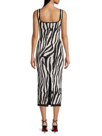 Toccin - Kendall Zebra Bodycon Square Neck Dress
