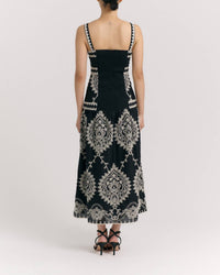 Cartolina Nantucket Adair Midi Dress in noir - women's dress - detail view