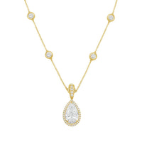 Diana M Jewels - Women's Pear & Round Lab-Grown Diamond Pendant Necklace (15.00 Ct) - Grand