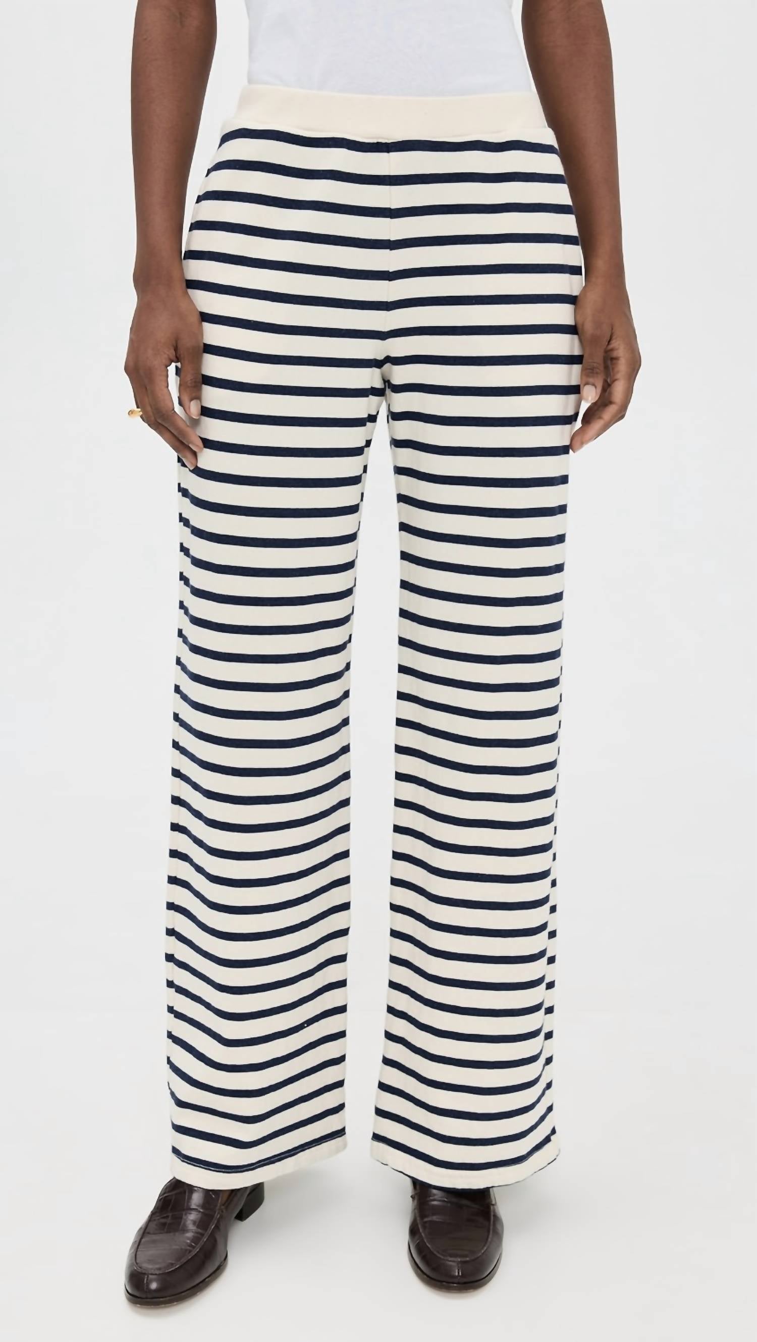 XIRENA Emmette Wide Leg Sweatpant in natural stripe - women's pants