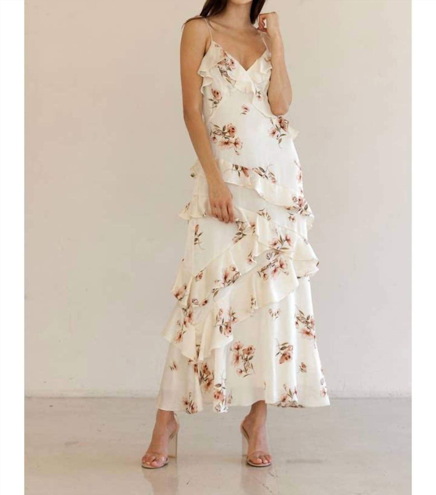 Storia - Floral Ruffle Maxi Dress