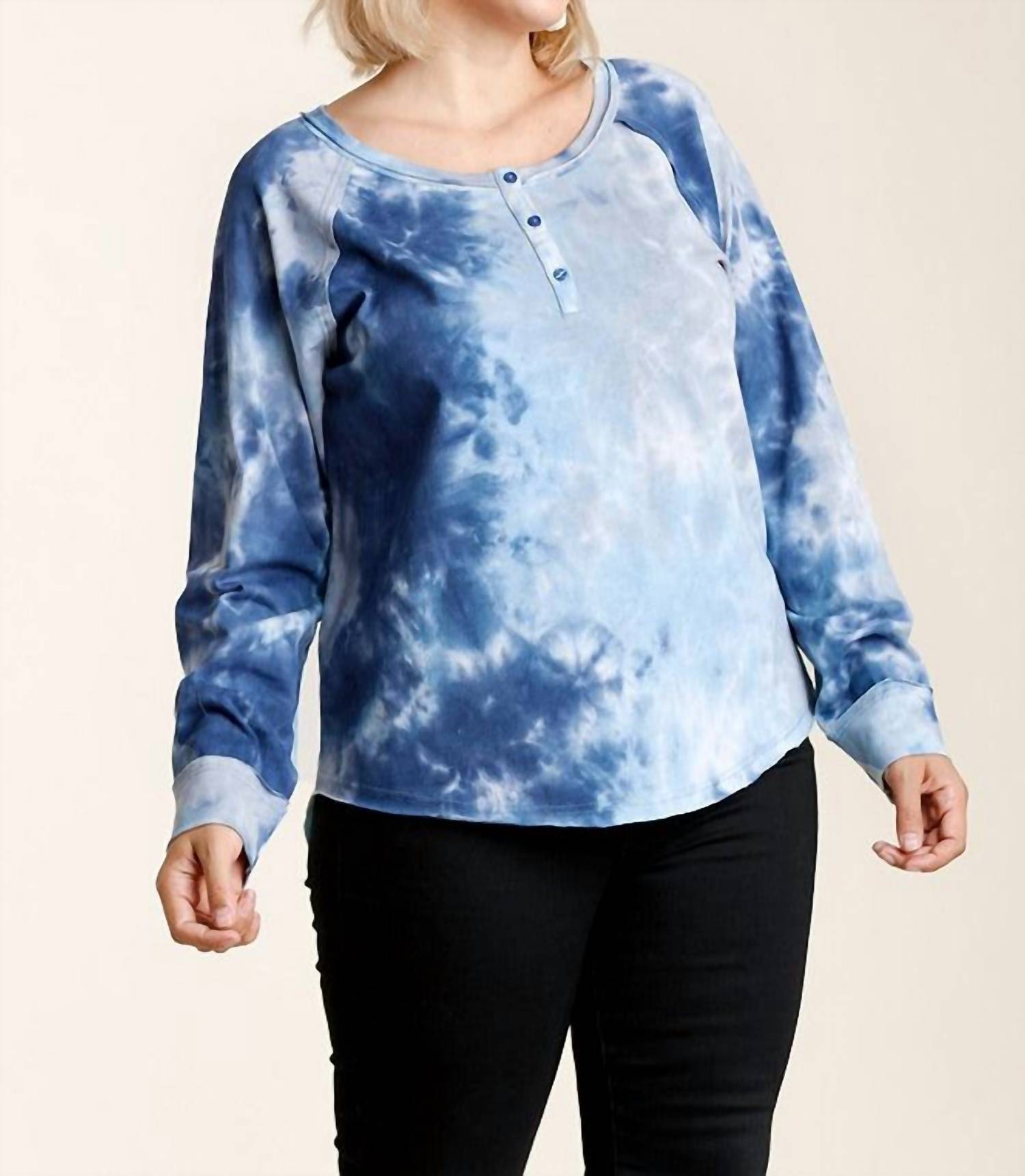 Umgee - Women's Tie Dye Henley Top