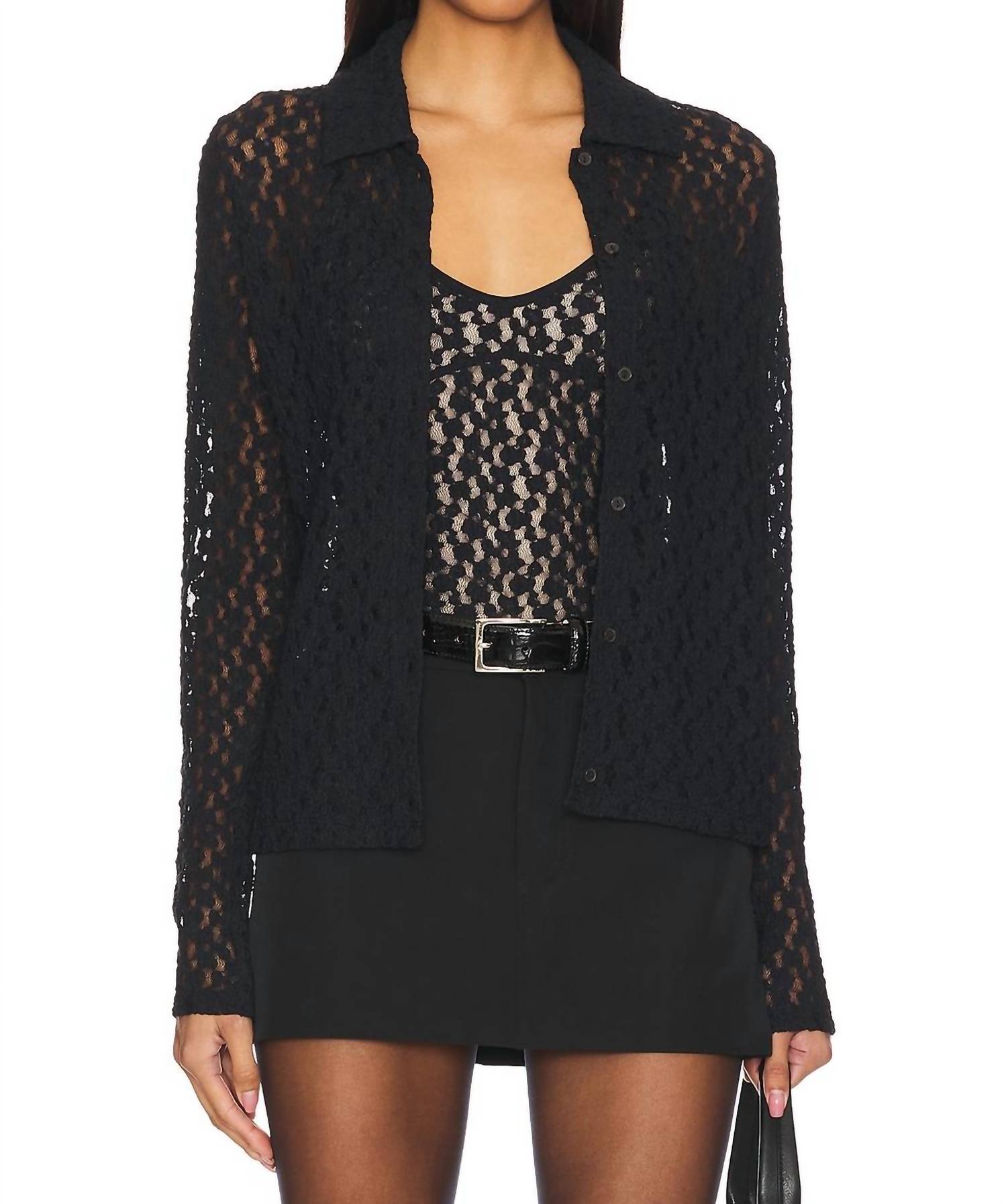 Vince - Floral Smocked Long Sleeve Button Up Top