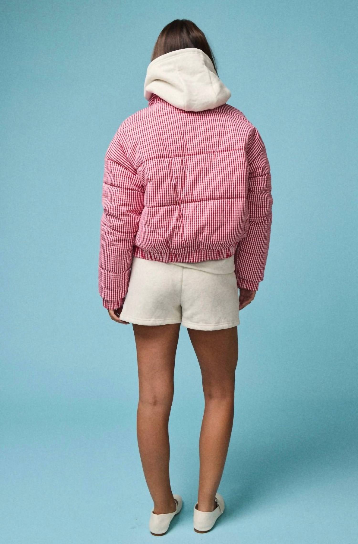 Papermoon - Gingham Zip Up Puffer Jacket