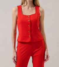 Sugarlips - Hemary Button Down Sleeveless Top