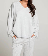 Chaser Berkeley Pullover in heather grey - women's sweater