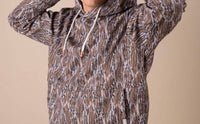 Simply Southern William Long Sleeve Hoodie in tree camo - men's shirt - detail view