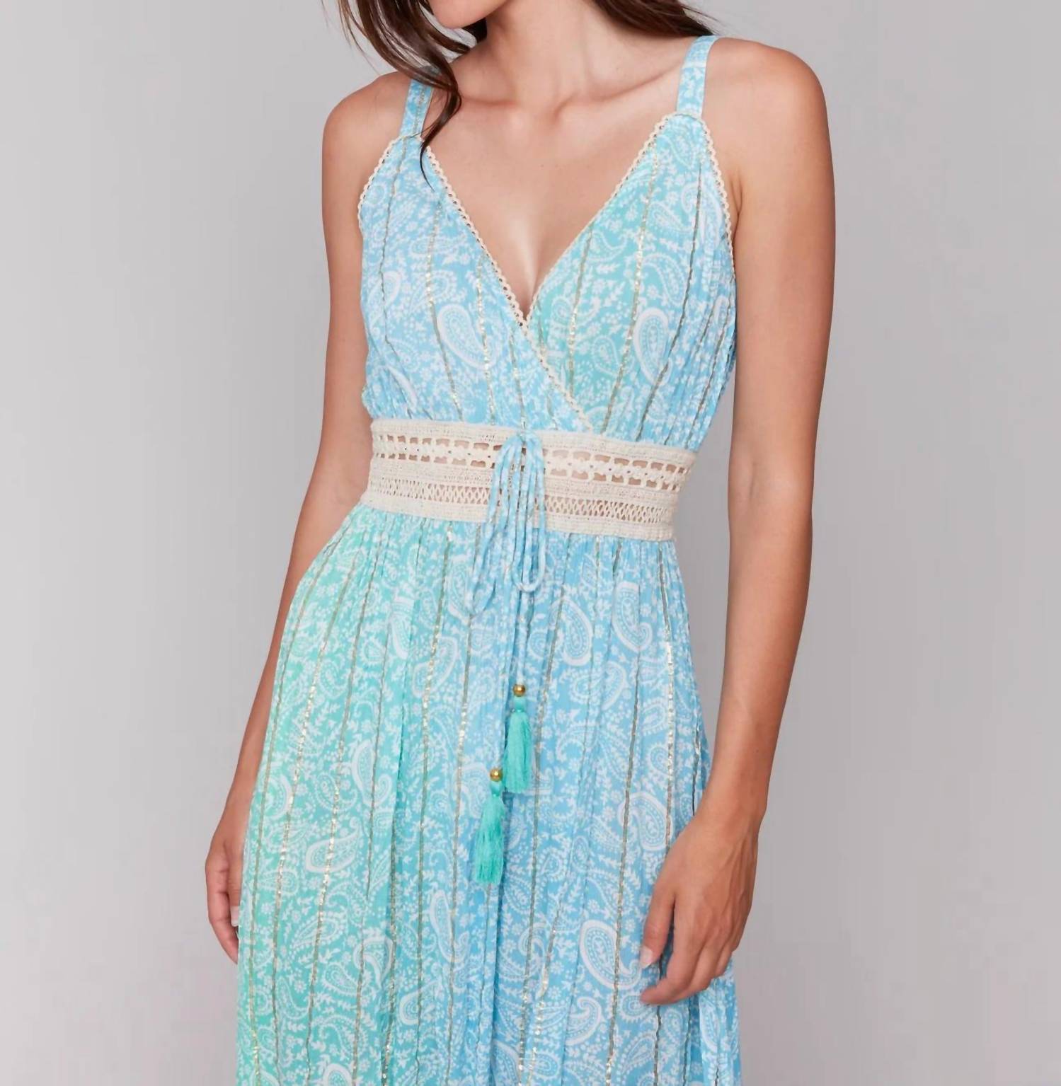 Charlie B - Foil Ombre Tiered Maxi Dress